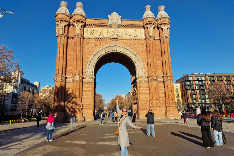 Víťazný oblúk Arc de Triomf v Barcelone, Španielsko.